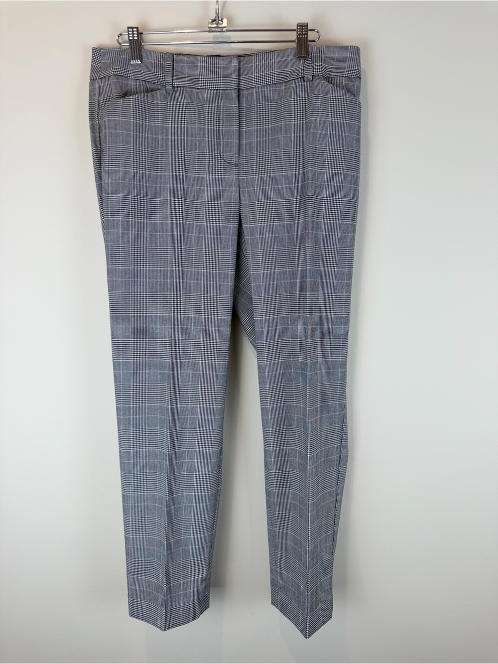 NWT Hampshire Talbots Black and White Plaid Dress Trousers Size 8P